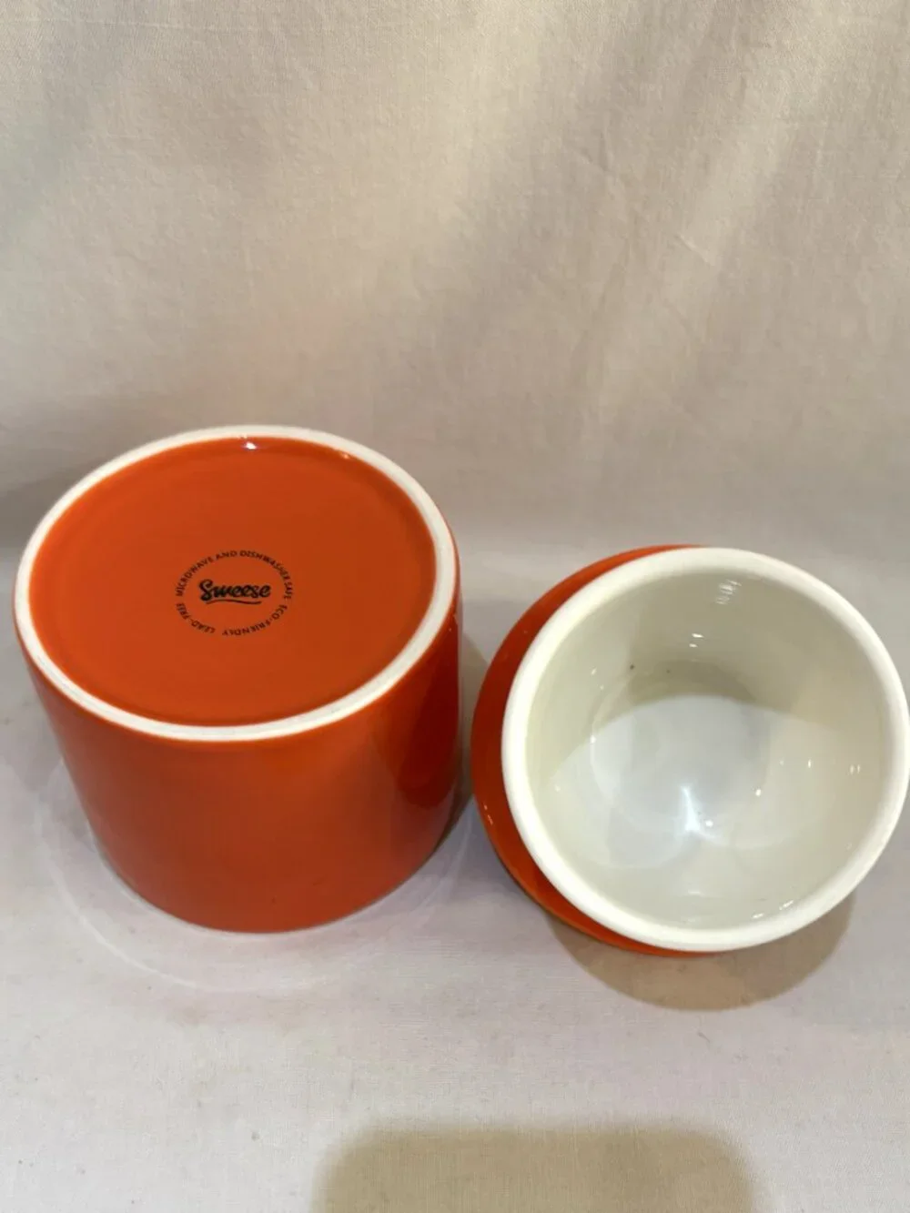 Sweese Ceramic Porcelain Butter Bell Crock Keeper Orange